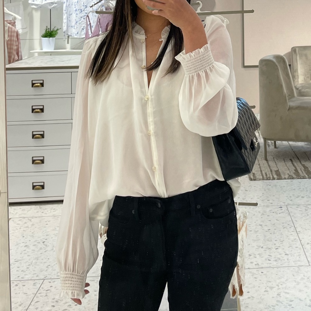 Wilfred sheer white blouse